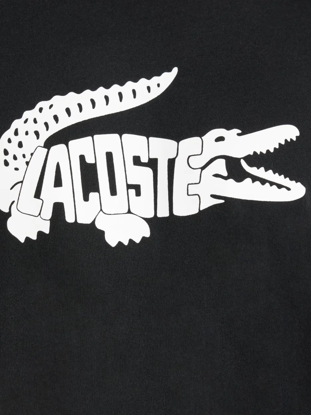 Lacoste T-shirt met logoprint van biologisch katoen Zwart