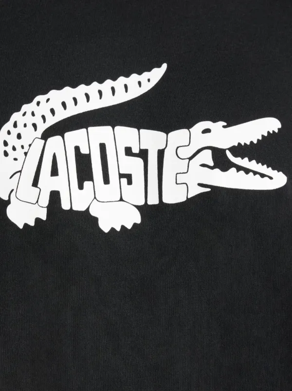 Lacoste Crocodile logo Print Organic Cotton T shirt Farfetch