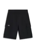 Lacoste crocodile-embroidered fleece shorts - Black