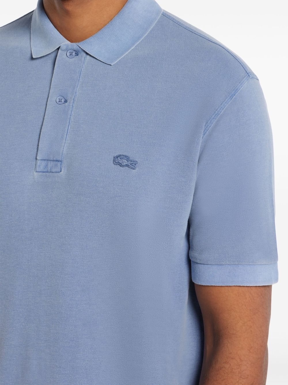 Lacoste logo-patch organic cotton polo shirt Men