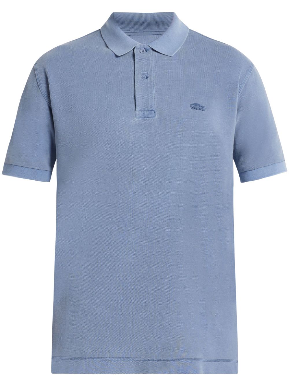 Lacoste Logo-patch Organic Cotton Polo Shirt In Blue