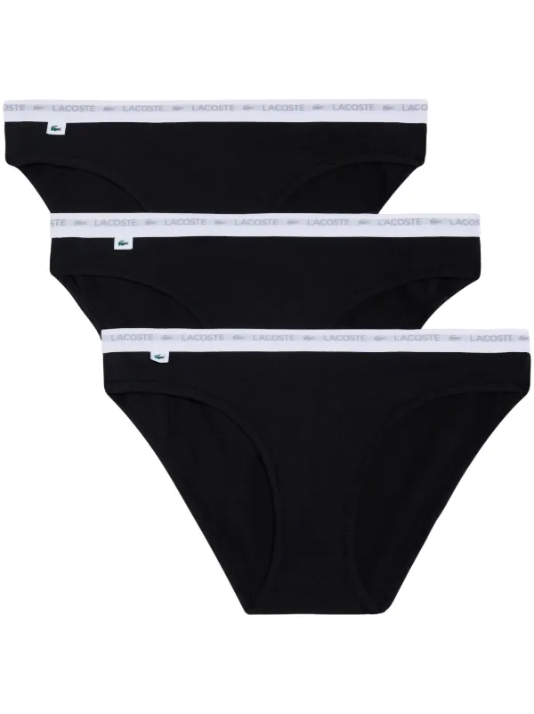 Lacoste logo waistband Briefs pack Of three Black FARFETCH BH