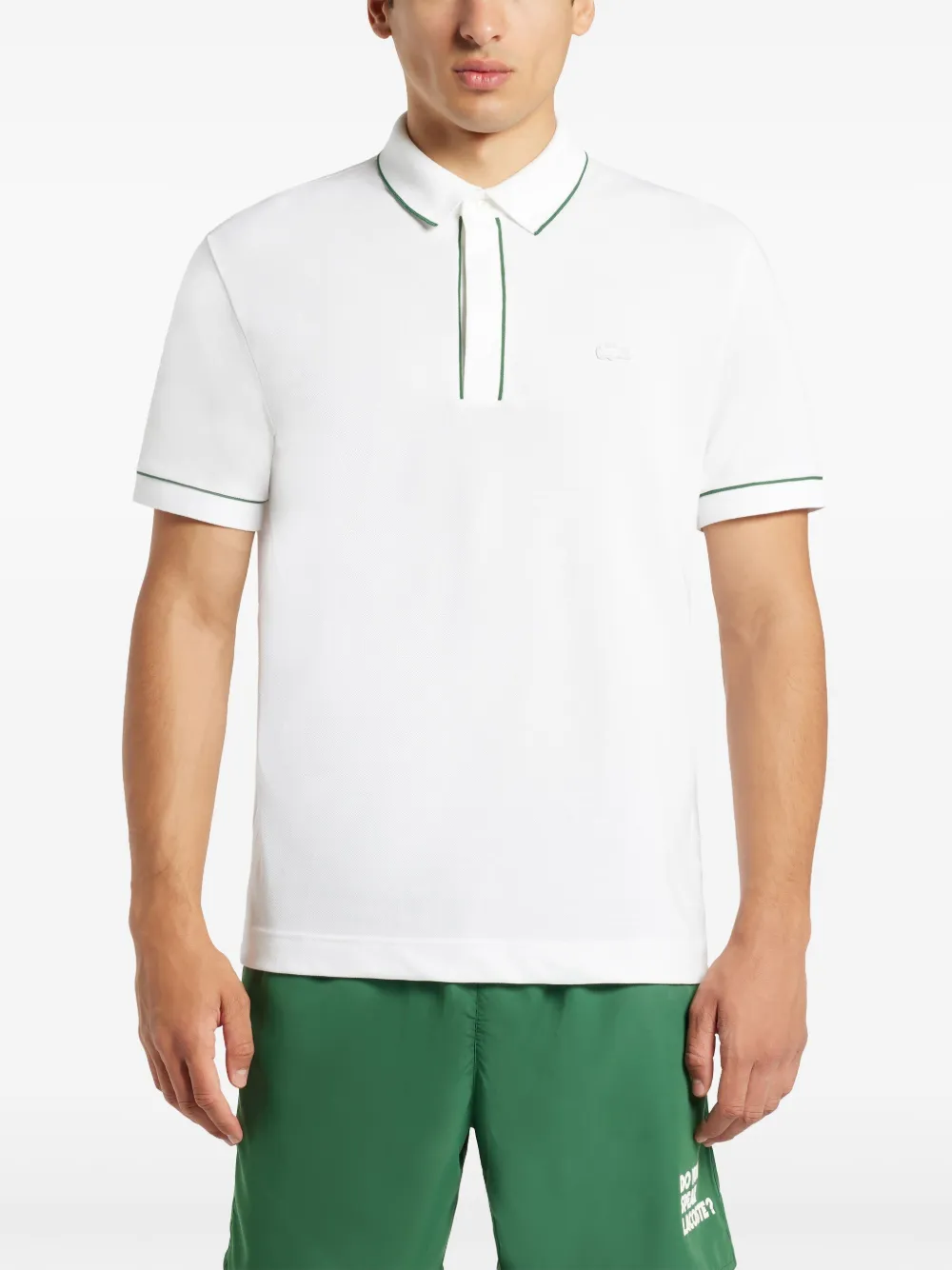 Lacoste Poloshirt met contrasterende afwerking Wit