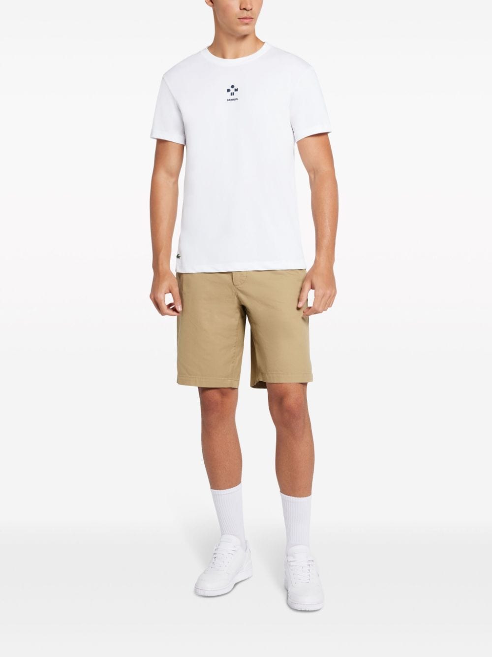 Shop Lacoste White Cotton-blend T-shirt