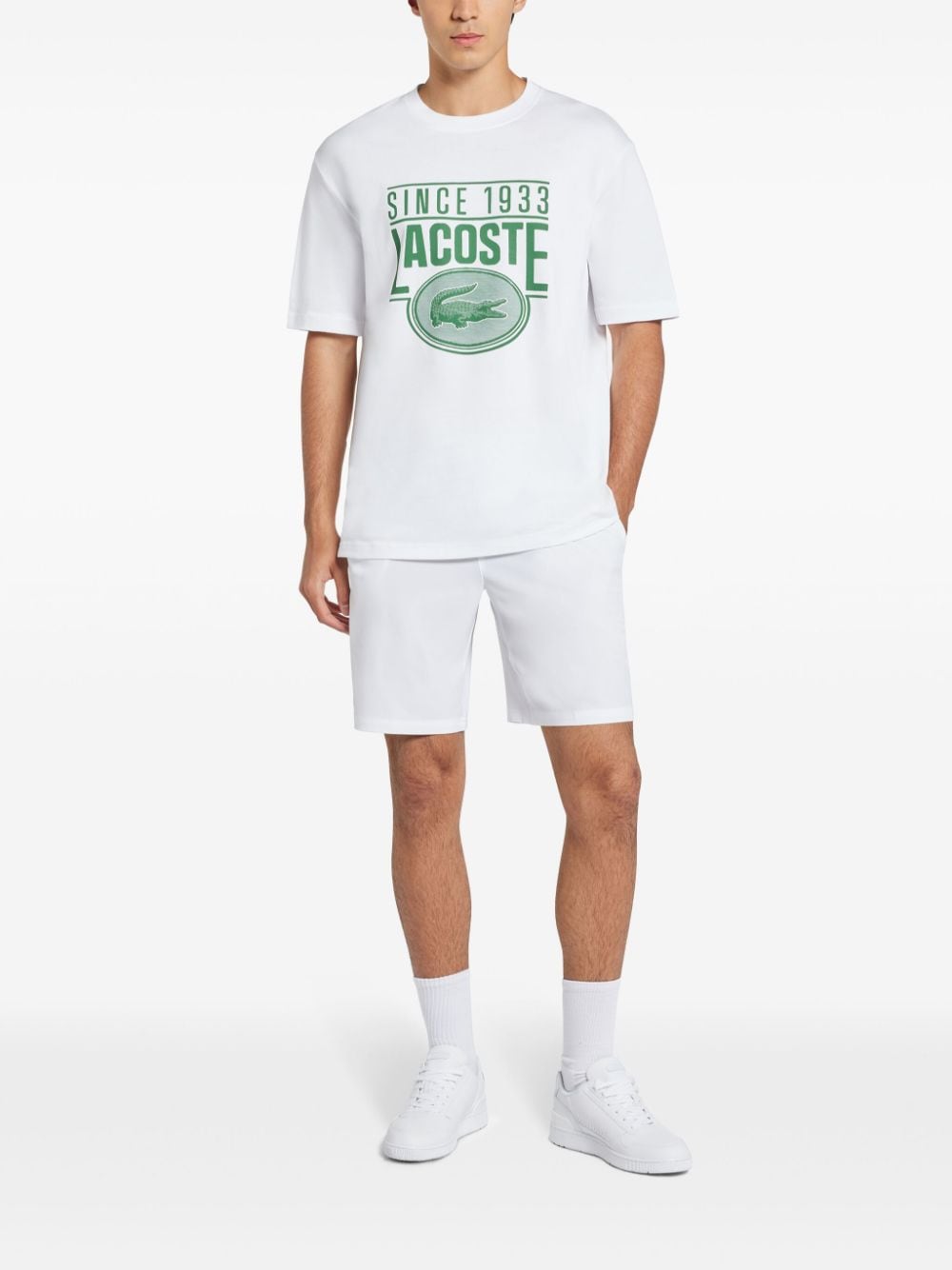 Lacoste x Novak Djokovic shorts met streep - Wit