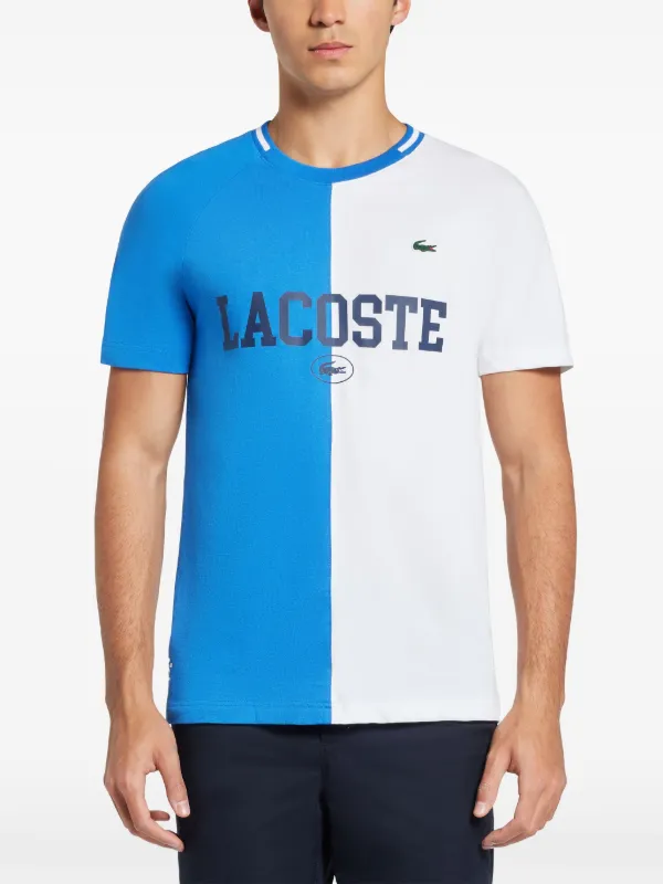Lacoste two-tone logo-print T-shirt | White | FARFETCH