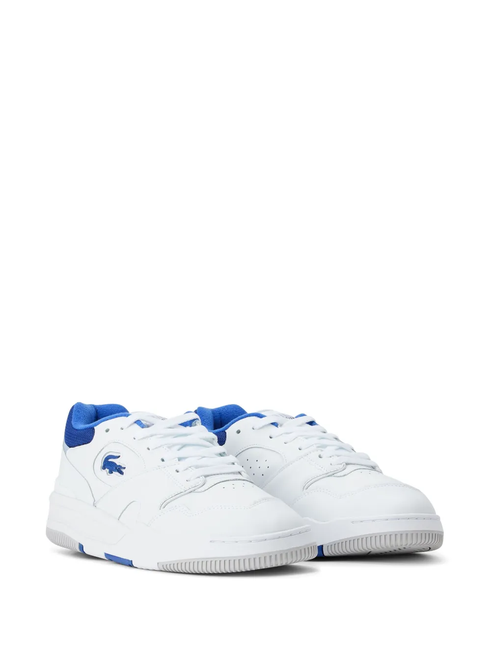 Shop Lacoste Lineshot Leather Sneakers In Weiss