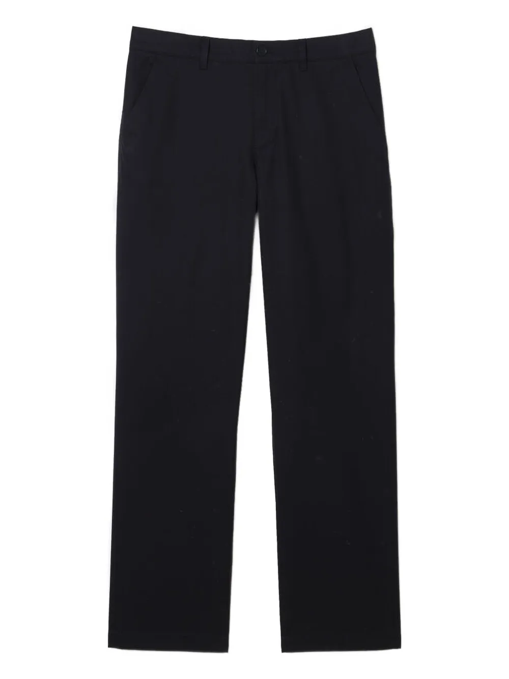 Lacoste Embroidered-logo Flat-front Trousers In Black