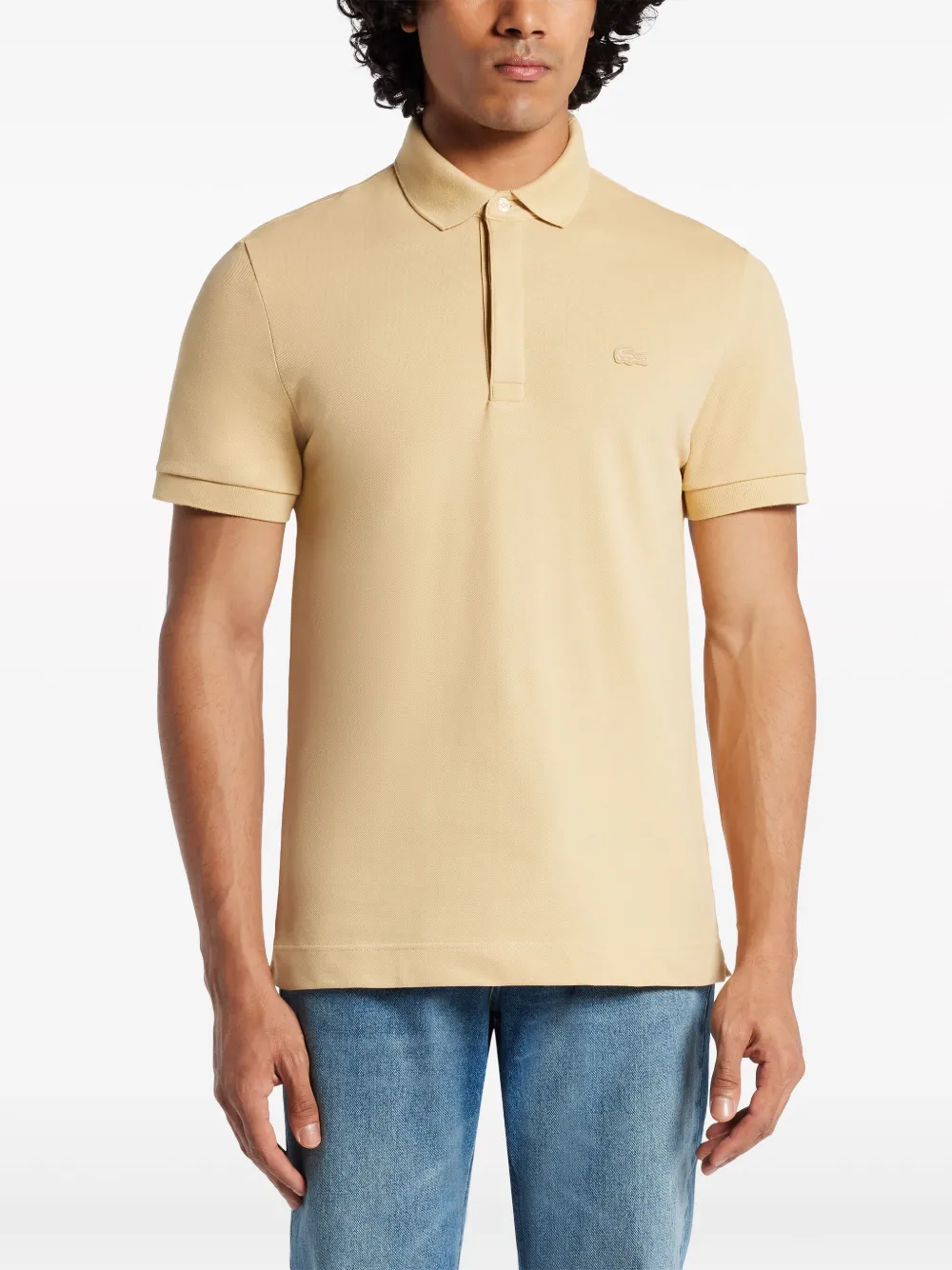 Lacoste Poloshirt met logopatch Beige