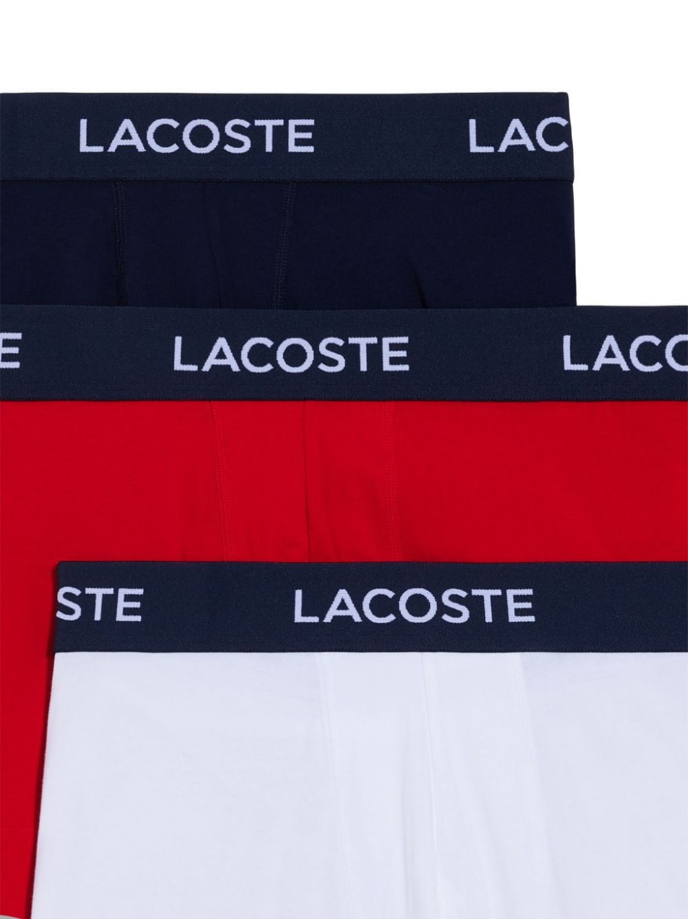 Lacoste Drie boxershorts met logoprint Wit