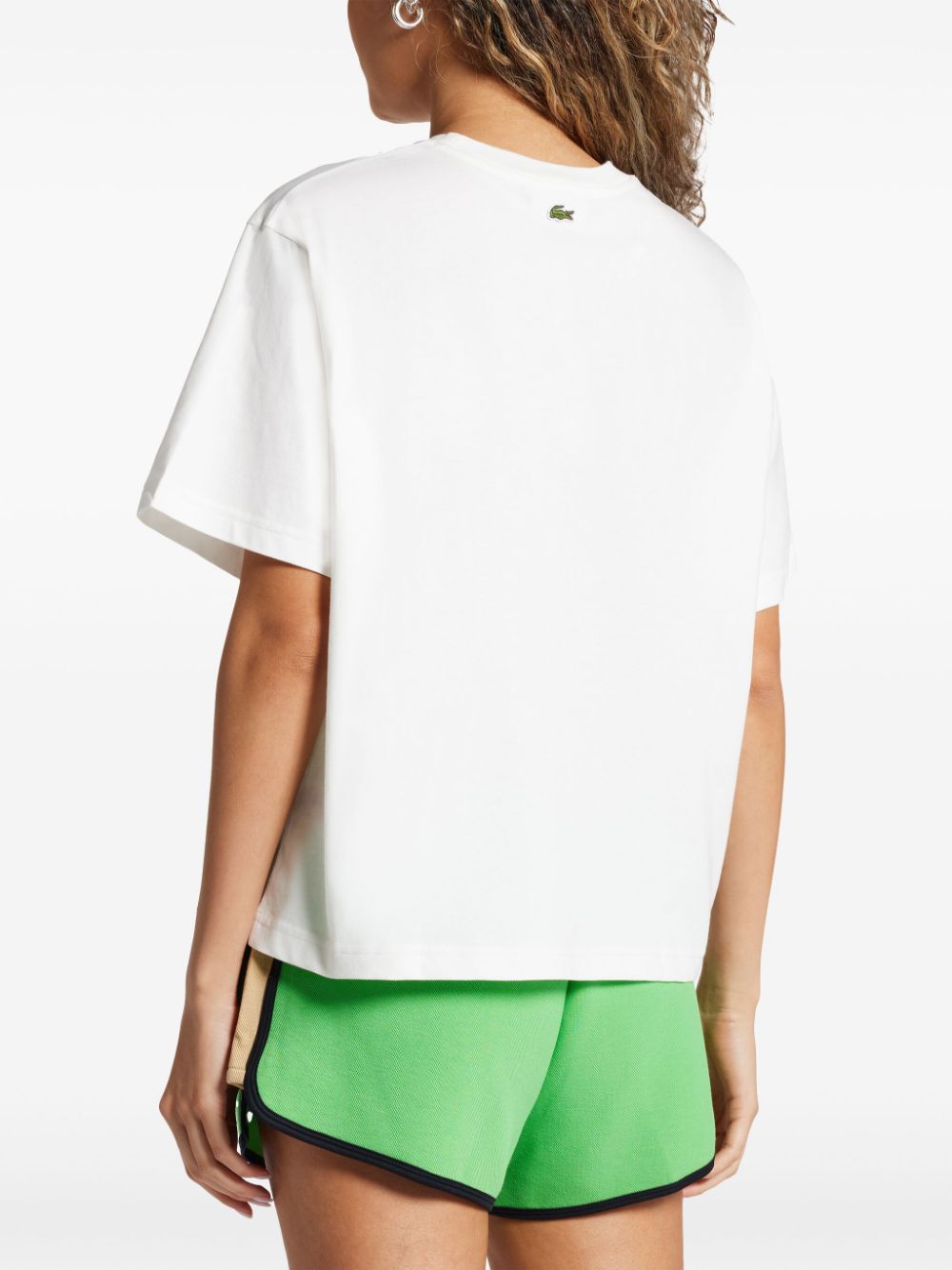 Shop Lacoste Logo-appliquéd Cotton T-shirt In White