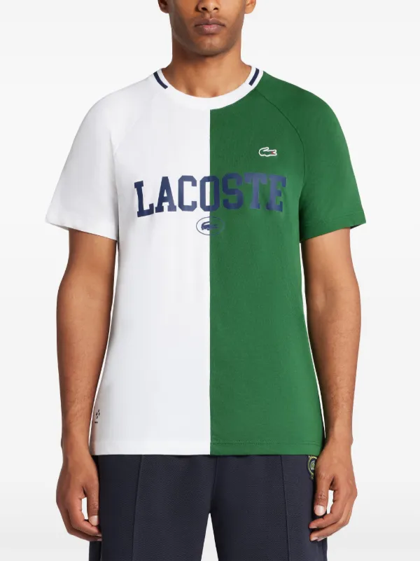 Lacoste two-tone logo-print T-shirt | White | FARFETCH ZA