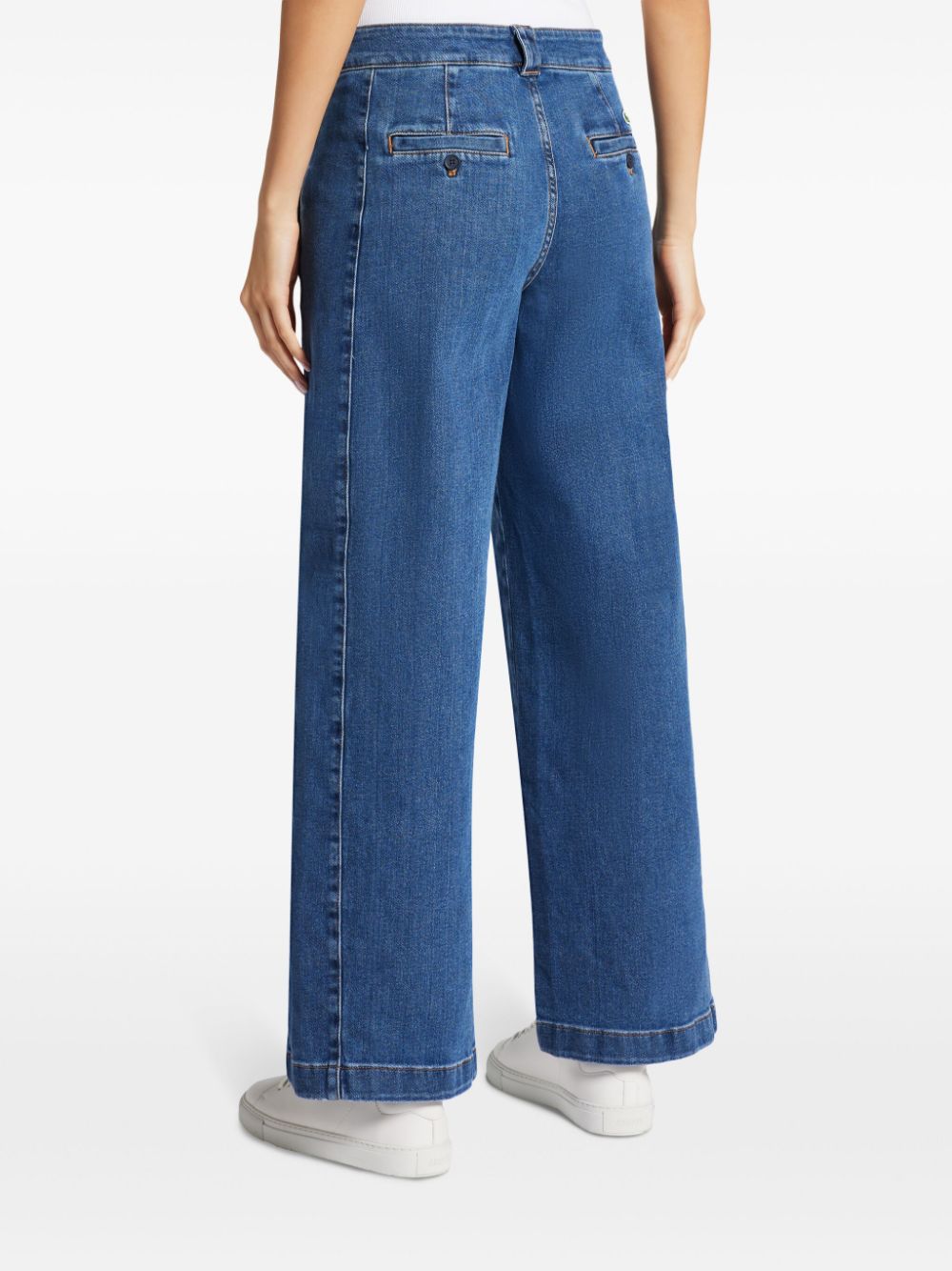 Shop Lacoste High-rise Straight-leg Jeans In Blue