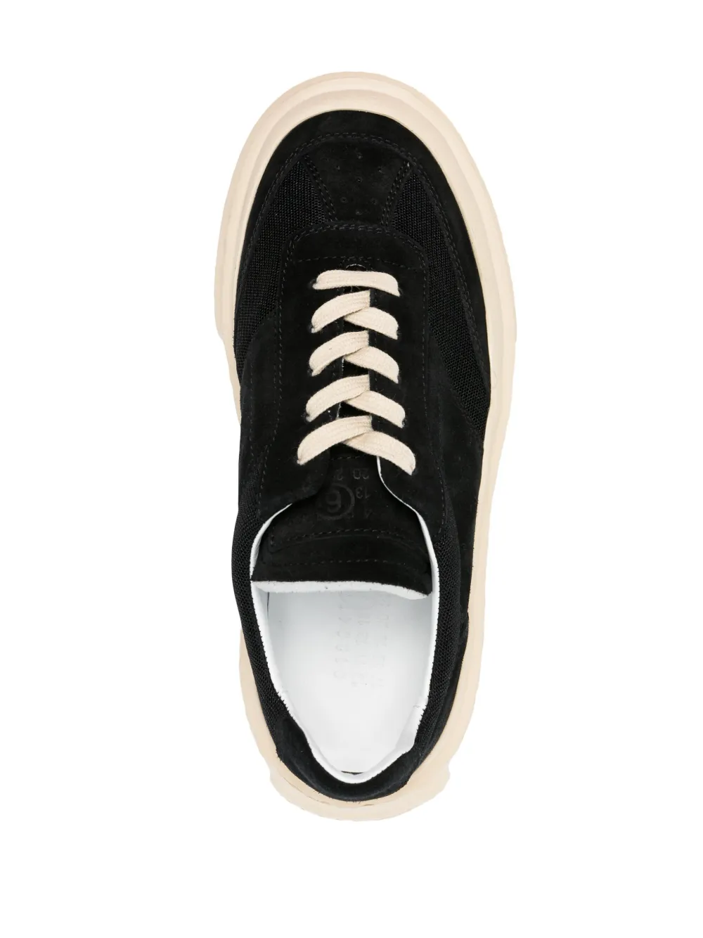 MM6 Maison Margiela numbers-motif suede sneakers Black