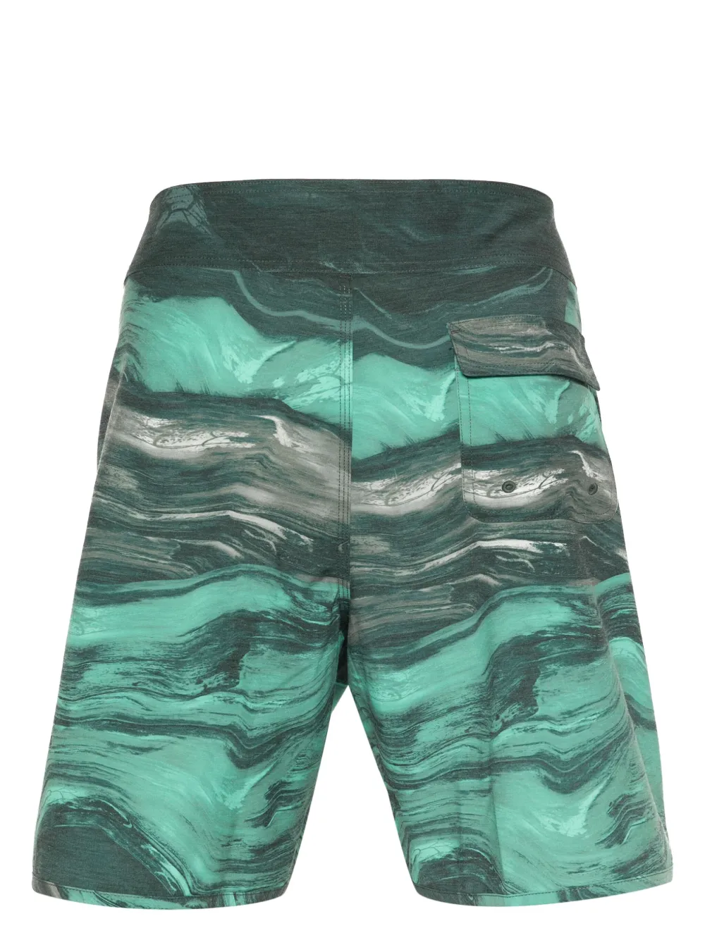 Oakley abstract-pattern swim shorts - Groen