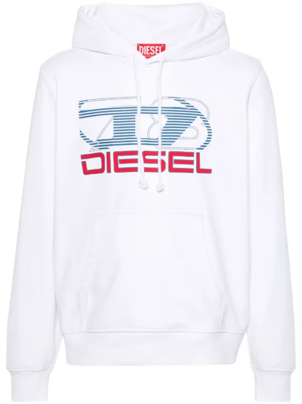 Diesel white hoodie shop