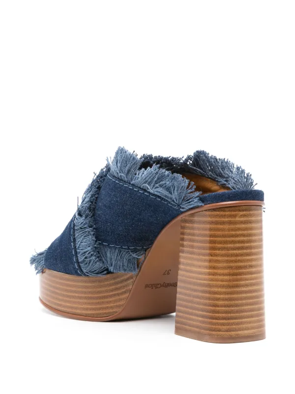 Run♪SeeByChloe  ミュール デニム　サイズ38 25センチ See By Chloé デニムミュール | ブルー | FARFETCH JP