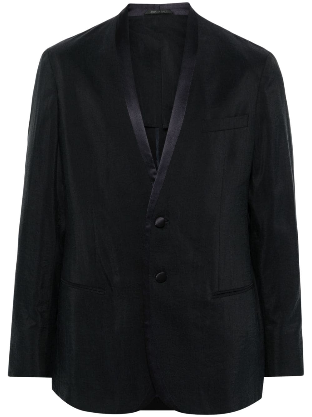 Shop Giorgio Armani Single-breasted Blazer In Blue