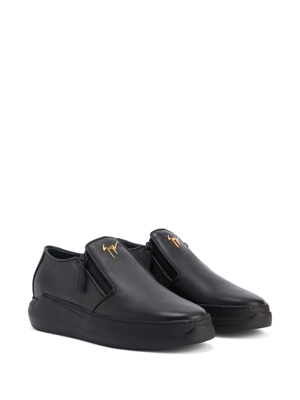 Giuseppe Zanotti Conley leren loafers - Zwart