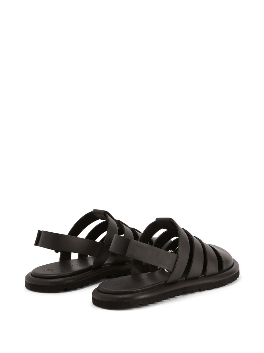 Shop Giuseppe Zanotti Rusery Leather Cage Sandals In 黑色