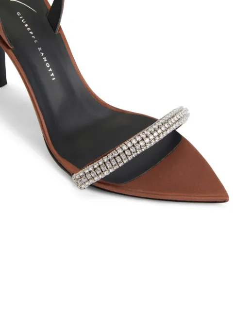 Giuseppe Zanotti Intriigo Galassia 90mm rhinestone-embellished satin sandals E400053001 - 3