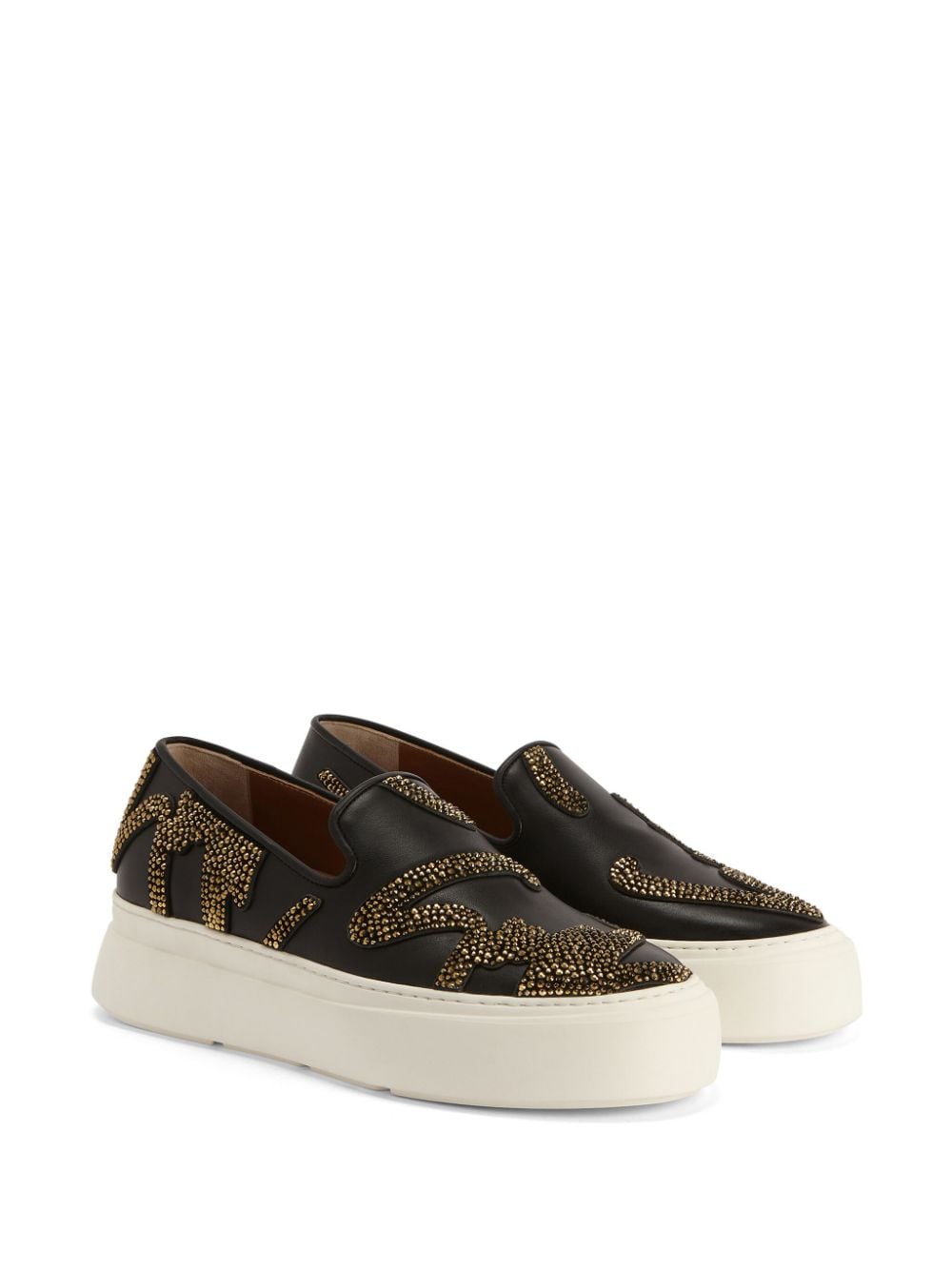 Image 2 of Giuseppe Zanotti Gz Mike Sign leather slip-on sneakers