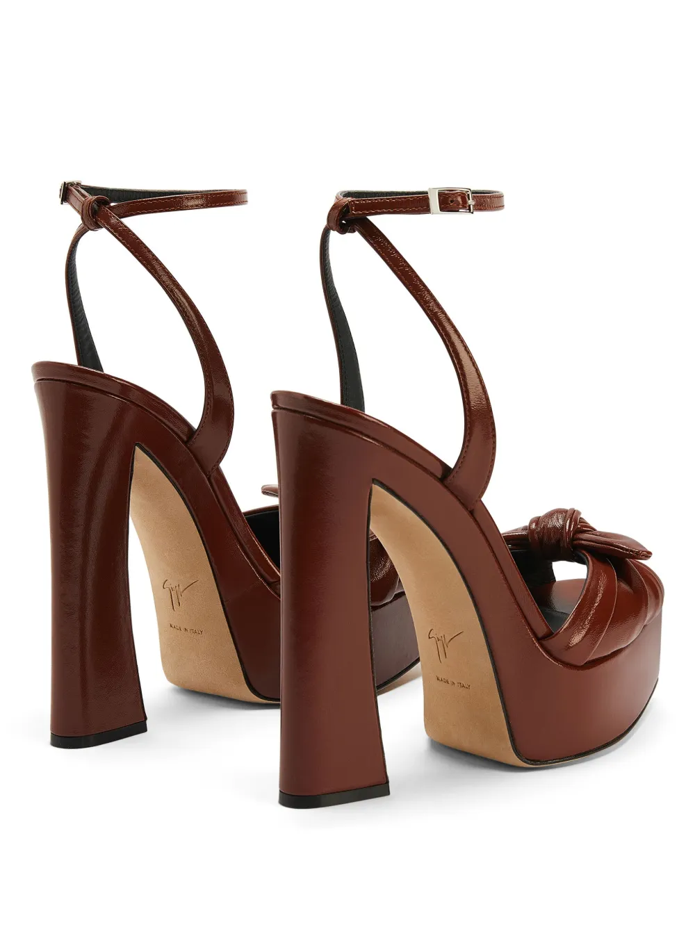 Giuseppe Zanotti Gabriiela Leather Platform Sandals In Brown