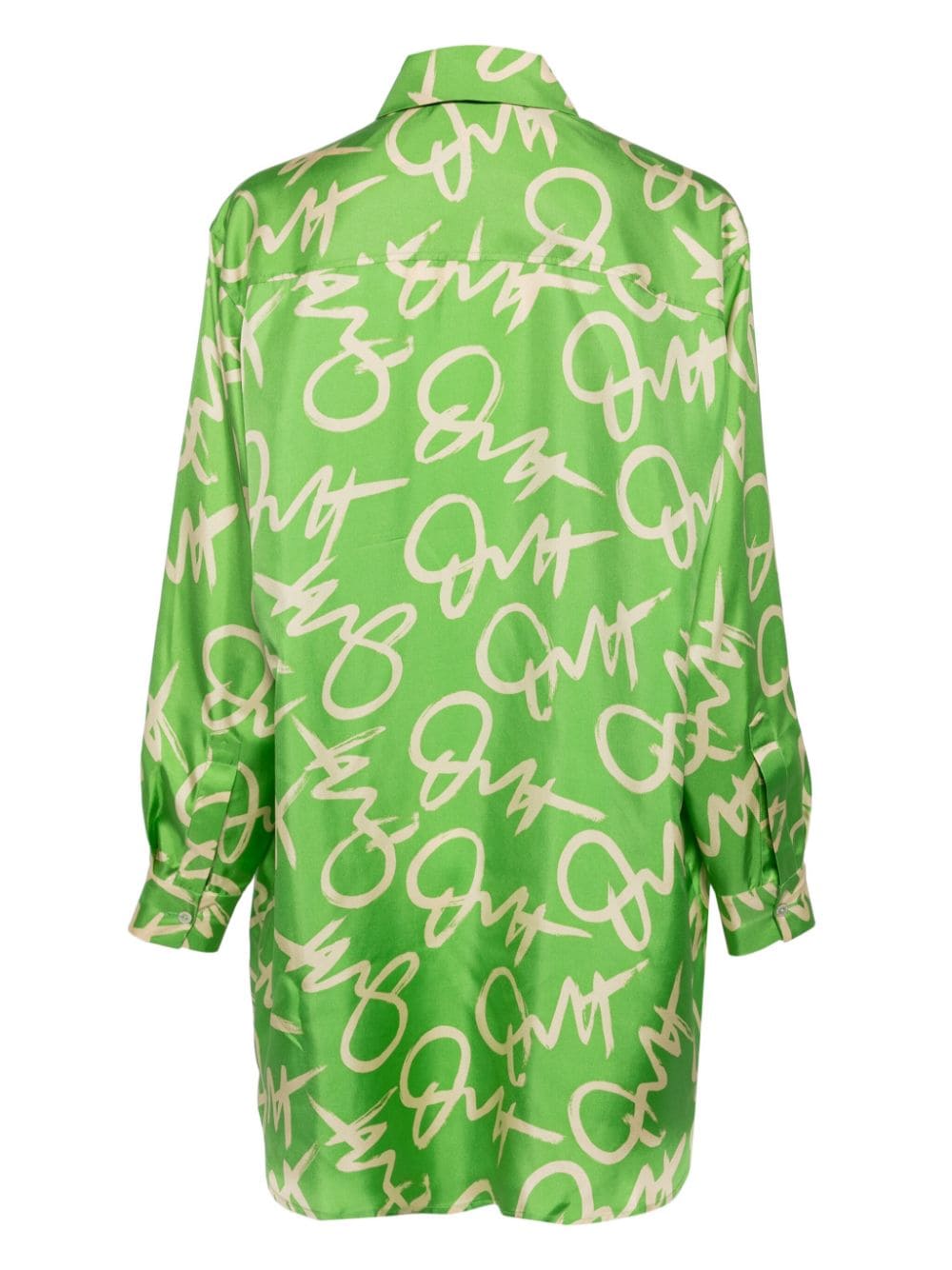 Shop Olivia Von Halle Wolfe Signature-print Silk Pajamas In Green
