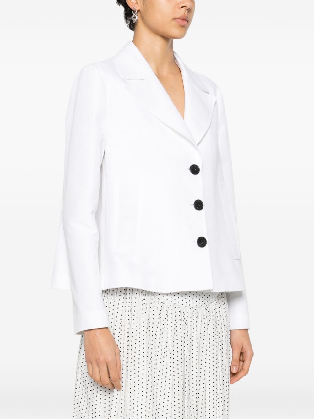 Shop Marni Single-breasted Cotton Blazer In White
