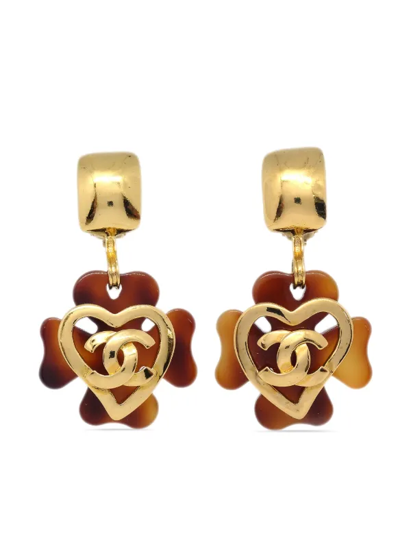 CHANEL Pre-Owned 1995 ココマーク クローバー イヤリング