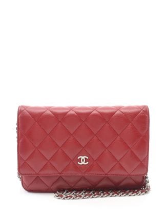 CHANEL Pre Owned 2016 2017 diamond quilted wallet on chain Farfetch