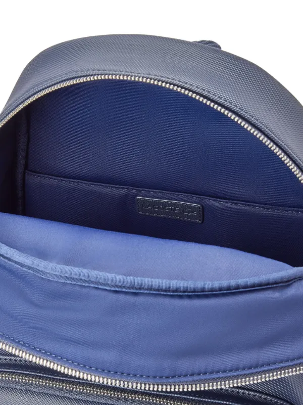 Lacoste logo-appliqué faux-leather Backpack | Blue | FARFETCH