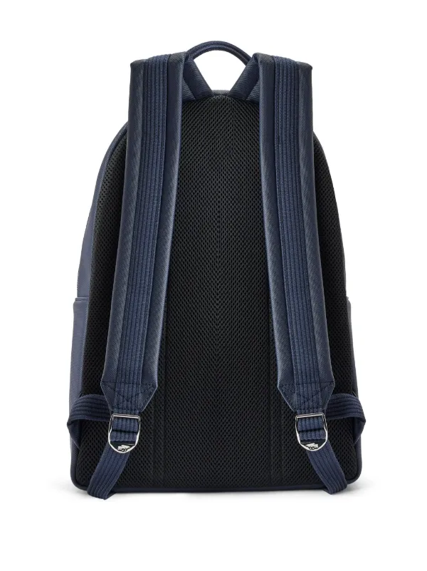 Lacoste logo-appliqué faux-leather Backpack | Blue | FARFETCH