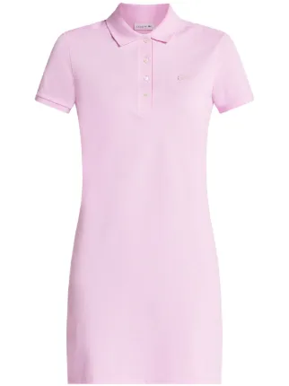 Lacoste logo-patch cotton-piqué Polo Dress | Pink | FARFETCH CA
