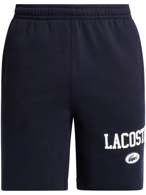 Lacoste logo print Organic Cotton Shorts Blue FARFETCH AO