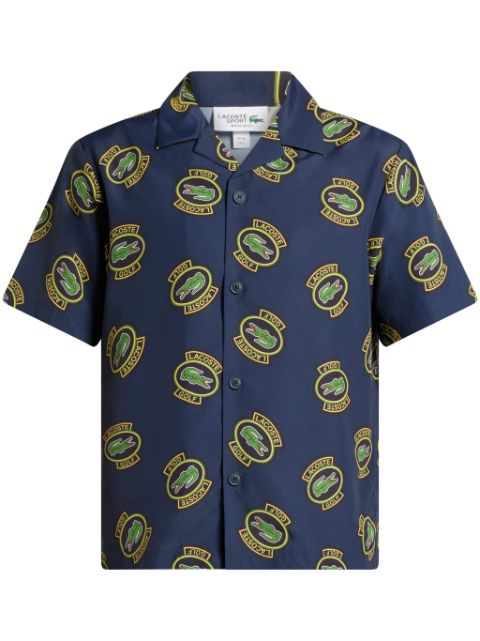 Lacoste logo-print camp-collar shirt Men