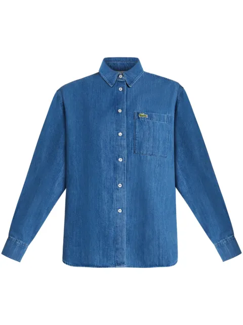 Lacoste logo-appliqué denim shirt 