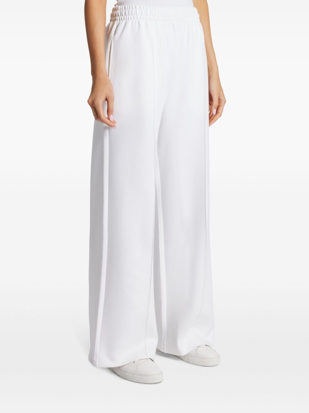 Shop Lacoste Wide-leg Track Pants In White