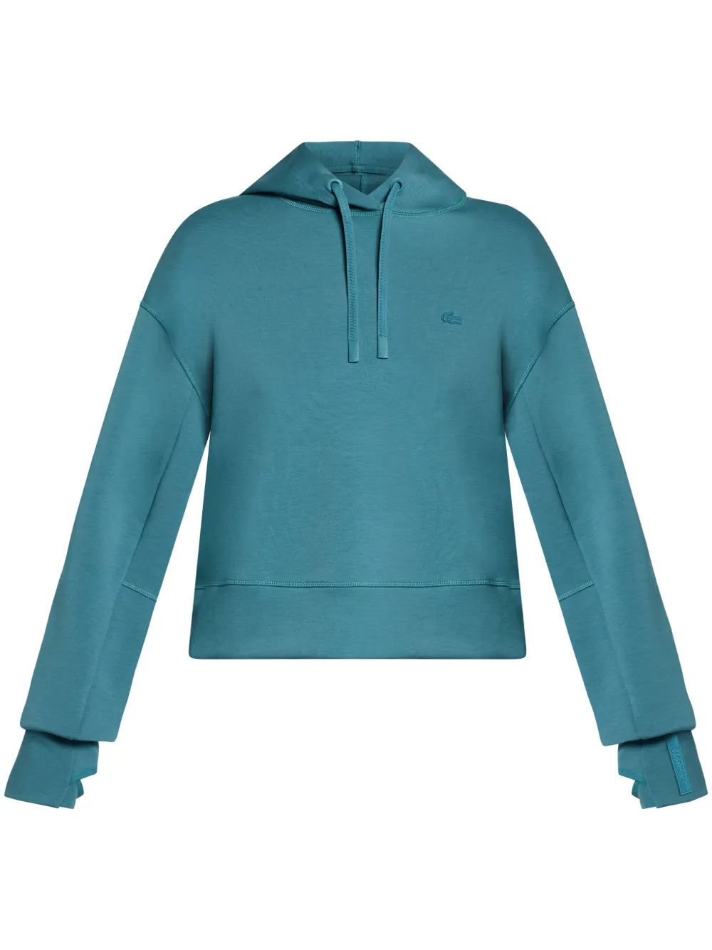 Lacoste Logo-applique Cotton Hoodie In Blue