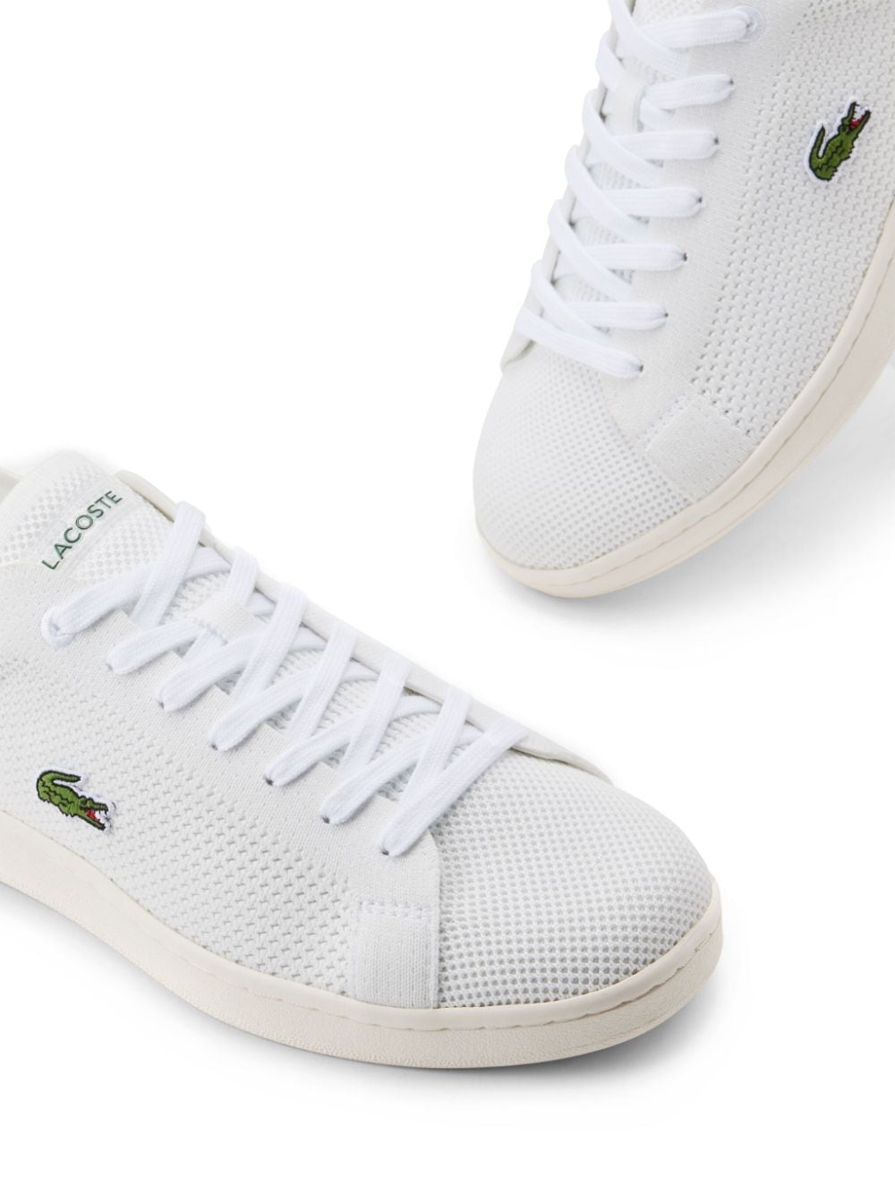 Shop Lacoste Carnaby Piqué Mesh Sneakers In White