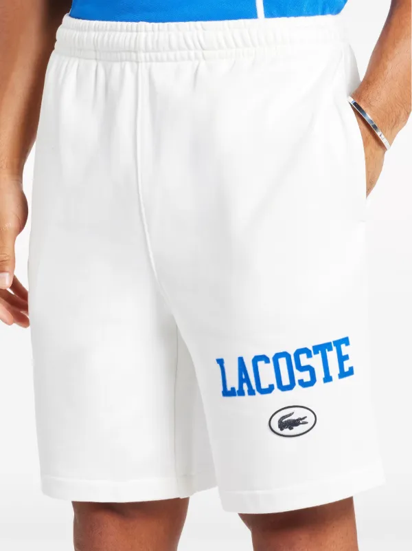 Lacoste logo print Organic Cotton Shorts White FARFETCH AU