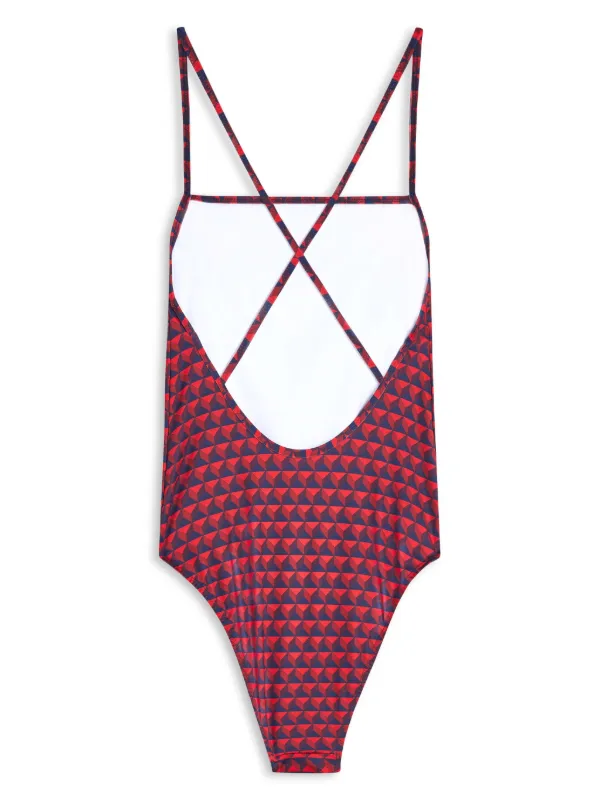 Lacoste Maillot De Bain a Imprime Graphique Rouge FARFETCH MA