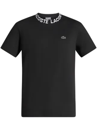 Lacoste logo-collar Cotton Piqué T-shirt | Black | FARFETCH