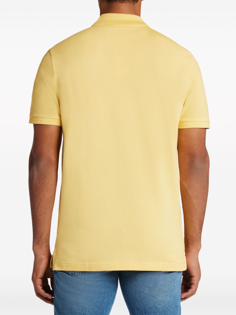 Shop Lacoste Logo-embroidered Cotton Polo Shirt In Yellow