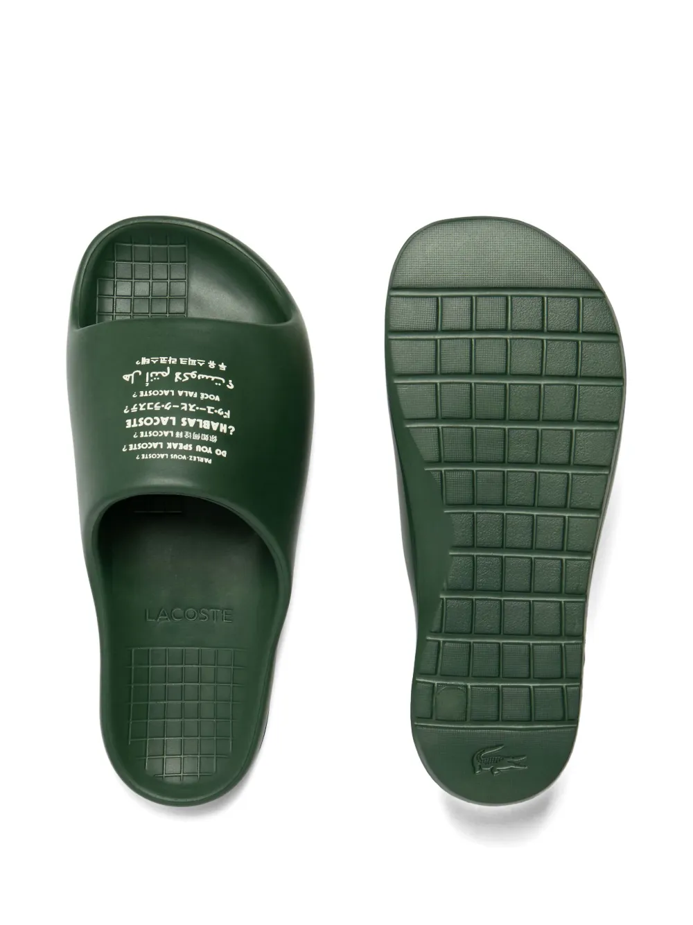 Lacoste Serve Logo-plaque Slide In Green