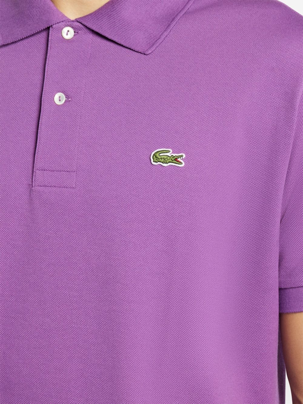 Shop Lacoste Logo-embroidered Cotton Polo Shirt In Purple