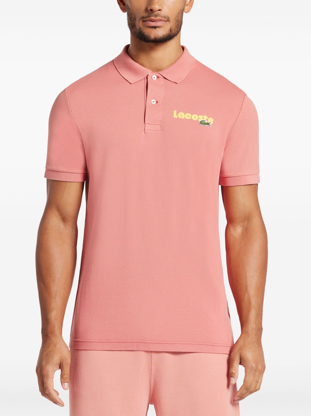 Shop Lacoste Logo Embroidered Logo In Pink