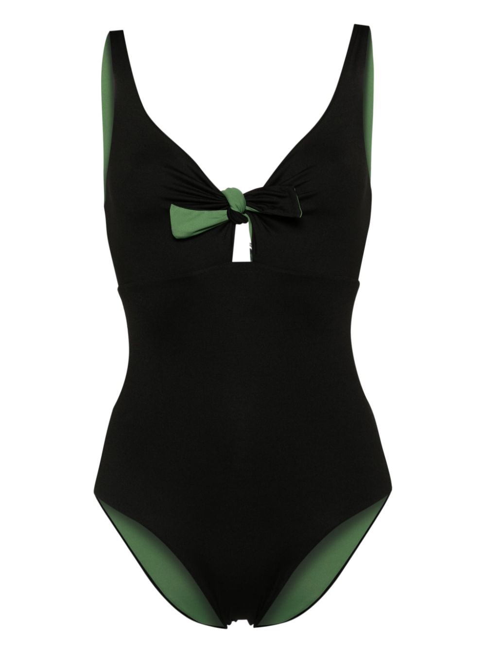 Fisico Reversible Lace-up Swimsuit In Black