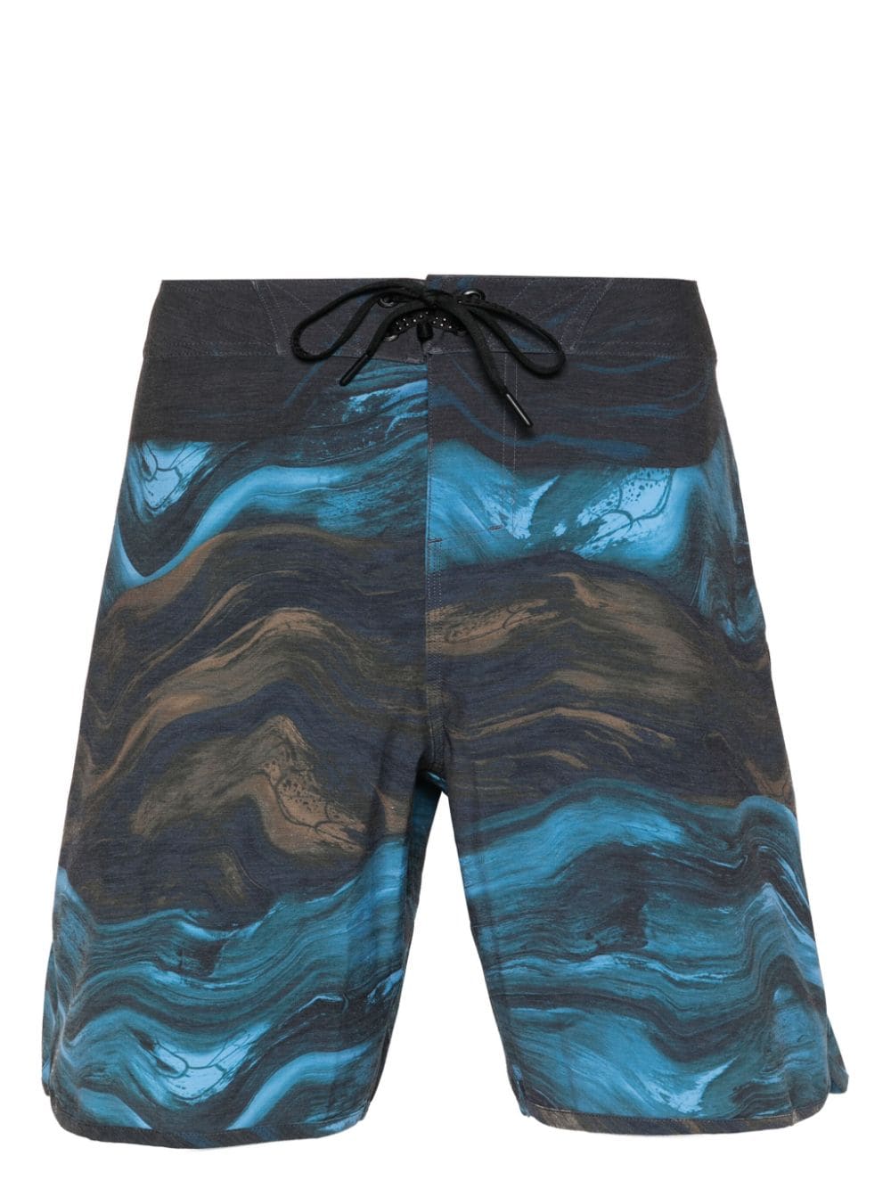 Oakley abstract-pattern swim shorts Blauw