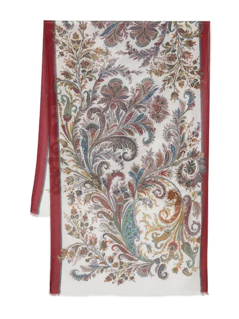 ETRO paisley-jacquard frayed scarf